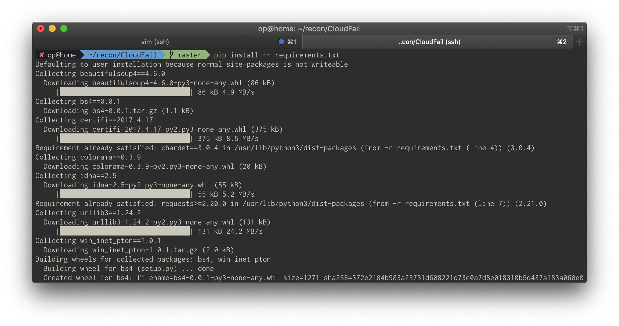 CloudFail terminal output performing a subdomain scan
